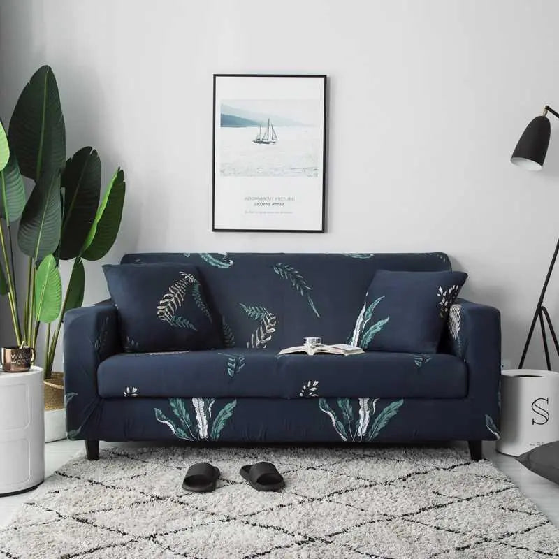 Loveseat Covers Stretchable Polyester FLORELLE 3 style-1 seat