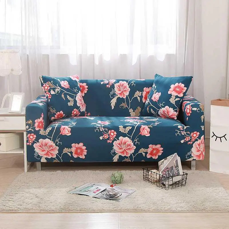 Loveseat Covers Stretchable Polyester FLORELLE 4 style-1 seat