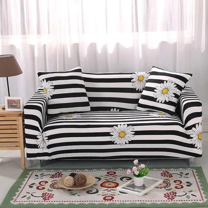 Loveseat Covers Stretchable Polyester LUMIERE 7 style-2 seat
