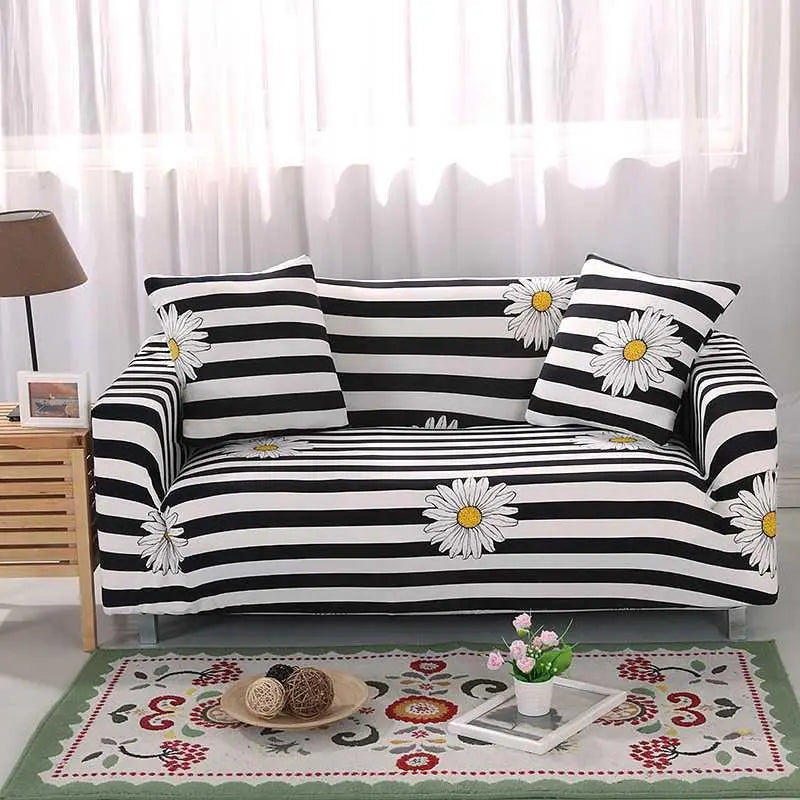 Loveseat Covers Stretchable Polyester LUMIERE 7 style-3 seat