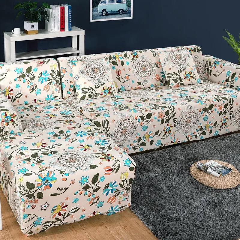 Loveseat Covers Stretchable Polyester LUMIÈRE B-Double people