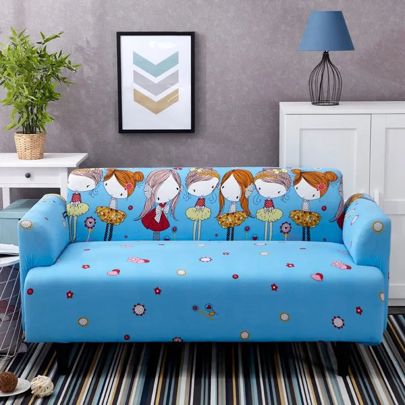 Loveseat Covers Stretchable Polyester LUMIERE Children-Three Seat Sofa Cover