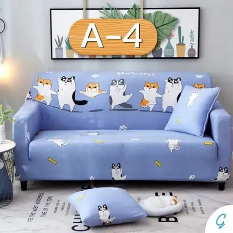 Loveseat Covers Stretchable Printed Éclatia A4-1seat 2pillows