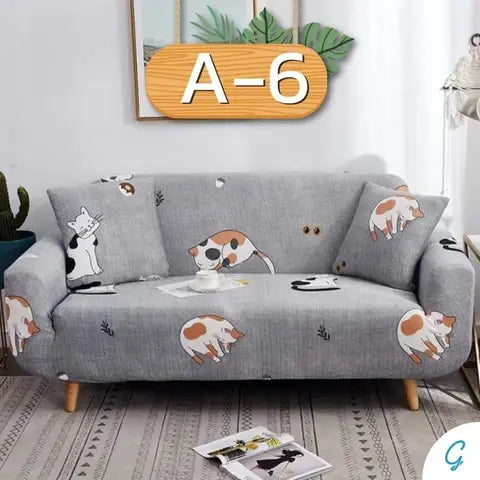 Loveseat Covers Stretchable Printed Éclatia A6-1seat 2pillows