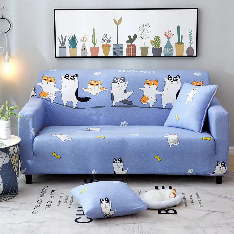 Loveseat Covers Stretchable Printed Éclatia