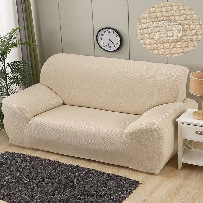 Loveseat Covers Waterproof Knitted Éclara Beige-Three people