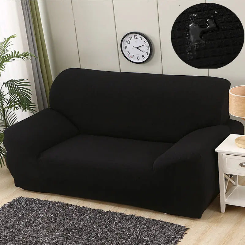 Loveseat Covers Waterproof Knitted Éclara Black-Individual