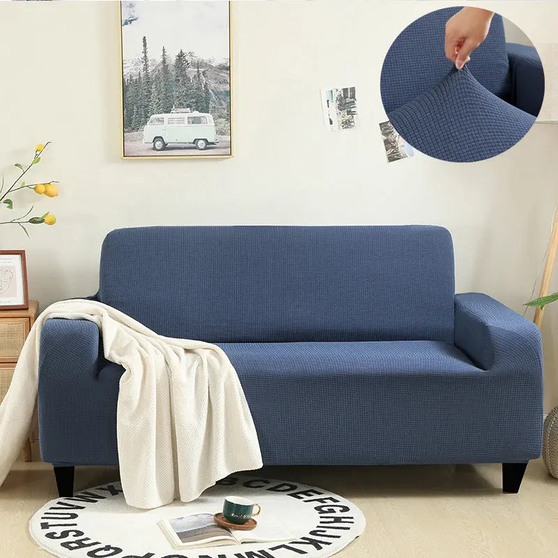 Loveseat Covers Waterproof Knitted Éclara Gray blue-Double