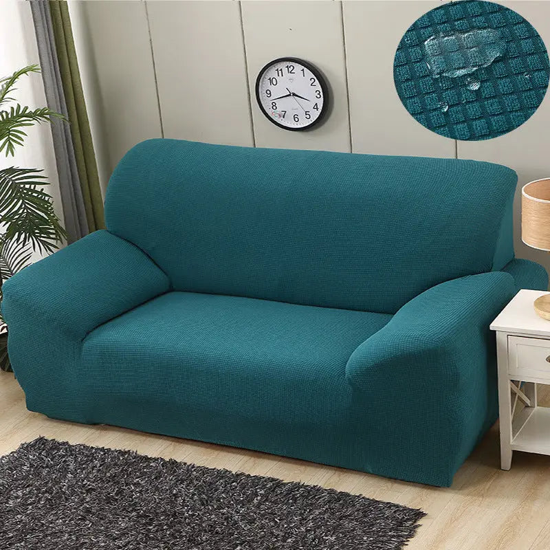 Loveseat Covers Waterproof Knitted Éclara Green-Three people