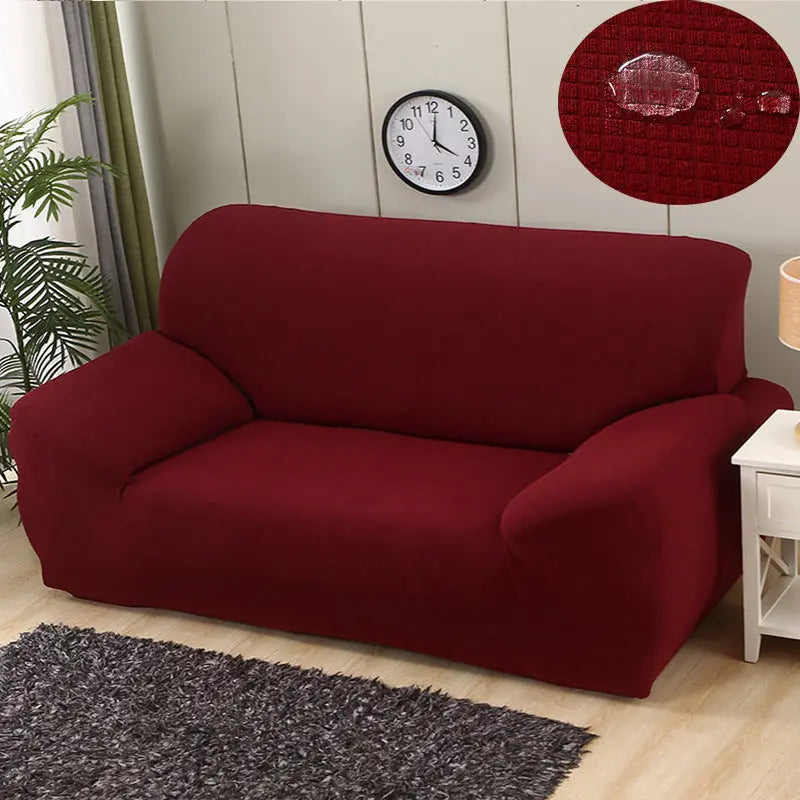Loveseat Covers Waterproof Knitted Éclara Red-Three people