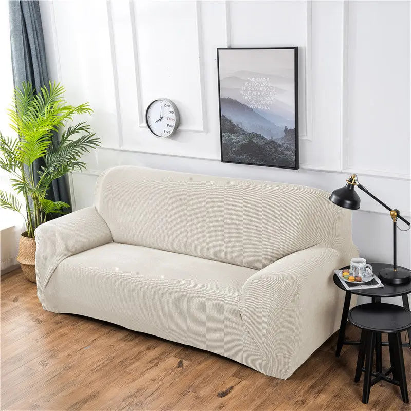 Loveseat Covers Waterproof Knitted Éclara White-Double