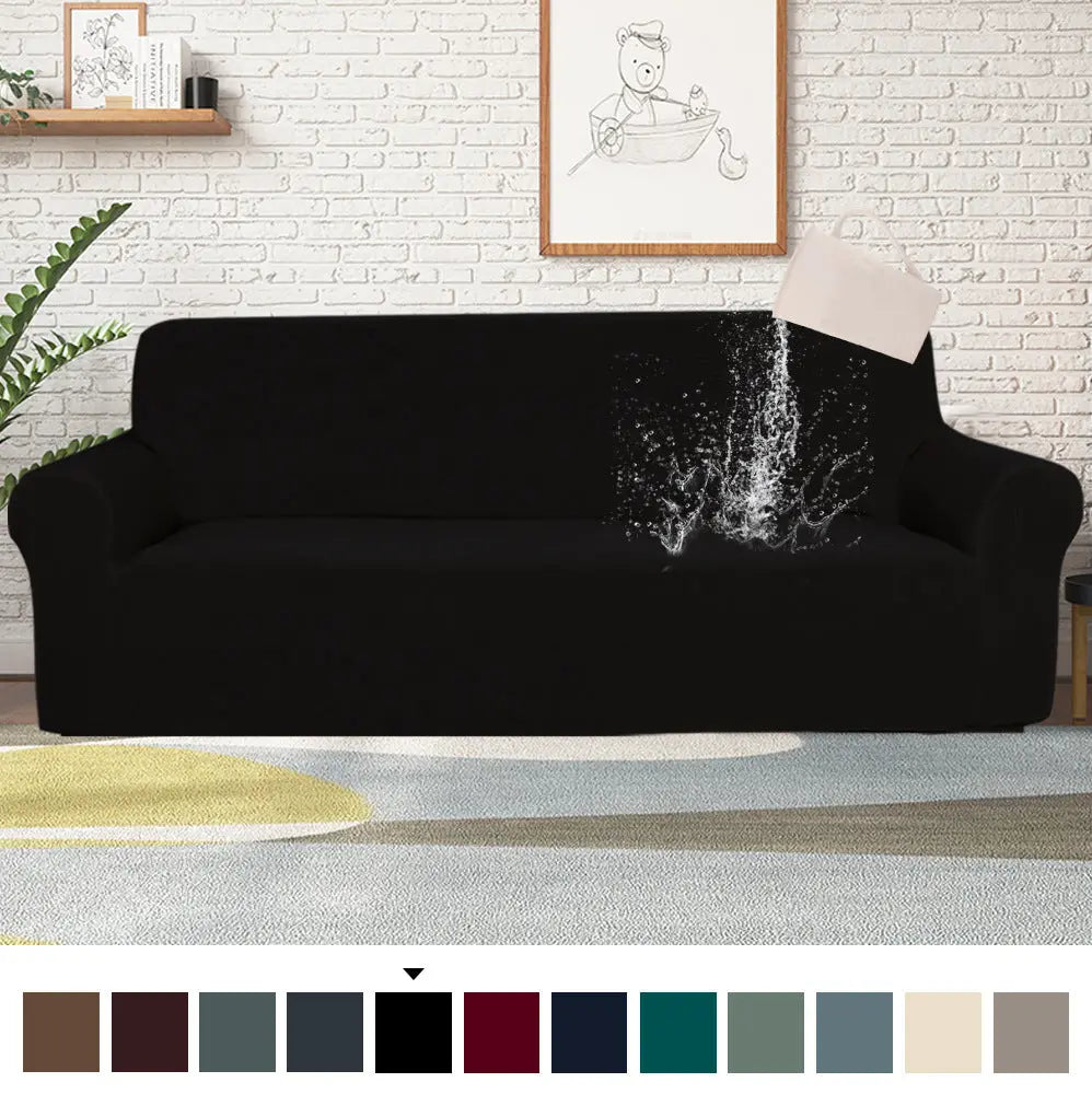 Loveseat Covers Waterproof Pet-Friendly EAUCLAIR Black-2seater