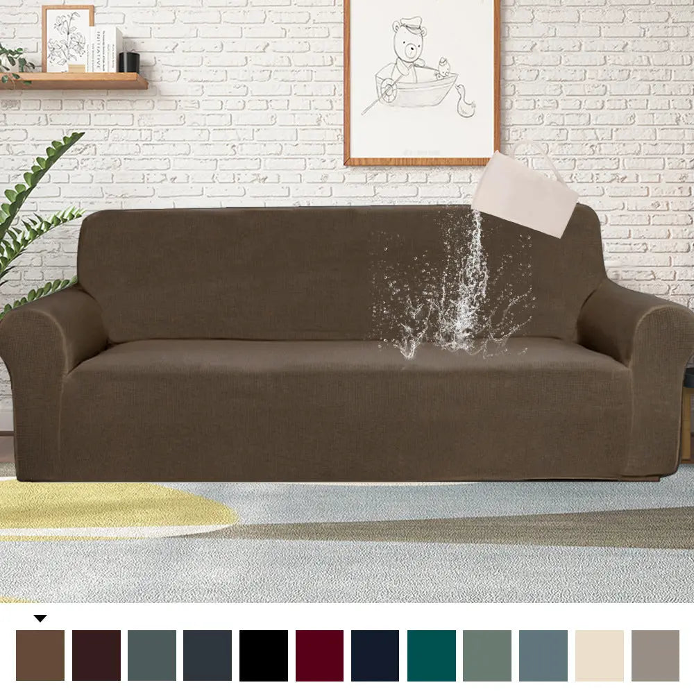 Loveseat Covers Waterproof Pet-Friendly EAUCLAIR Brown-3seater