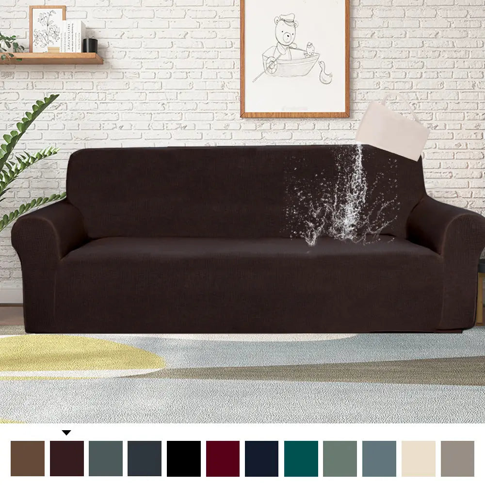 Loveseat Covers Waterproof Pet-Friendly EAUCLAIR Dark brown-3seater