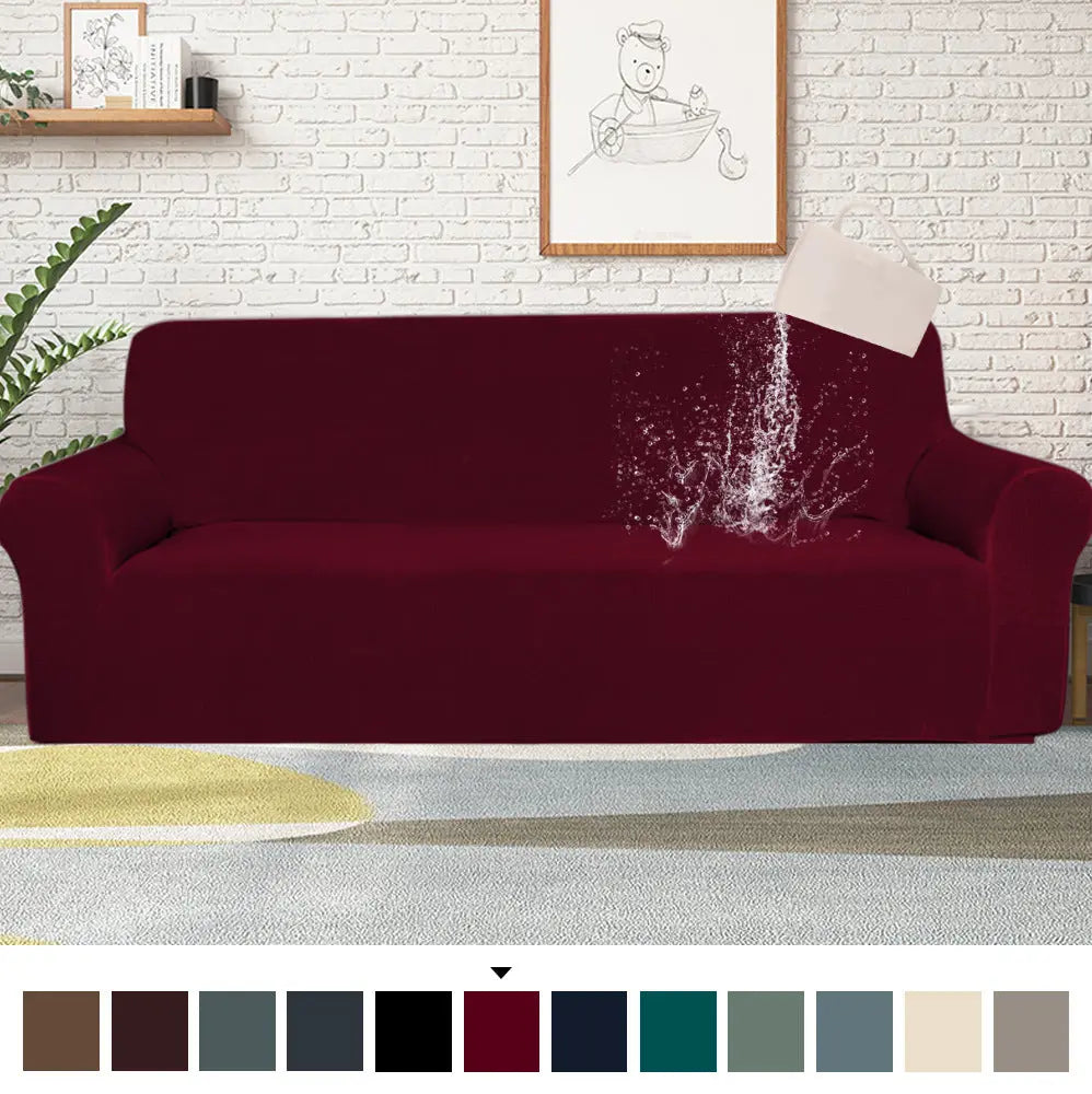 Loveseat Covers Waterproof Pet-Friendly EAUCLAIR Wine Red-2seater