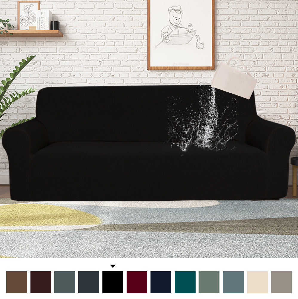 Loveseat Covers Waterproof Polyester LUMIERE Black-1seat