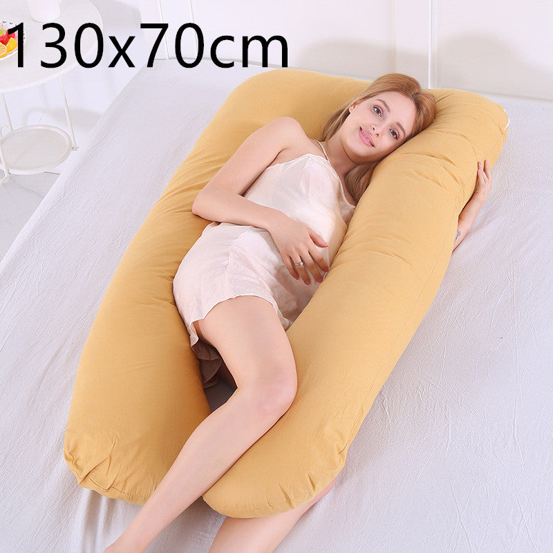 Maternity Body Pillow Cotton Comfort LUNELLE Yellow 130x70cm