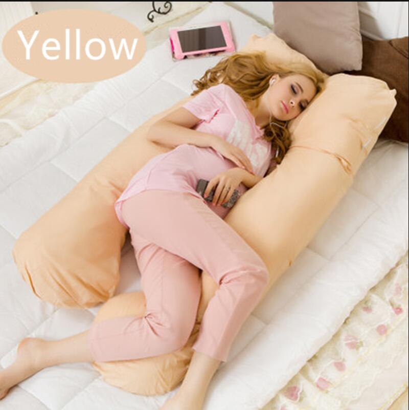 Maternity Body Pillow Cotton Comfort LUNELLE Yellow