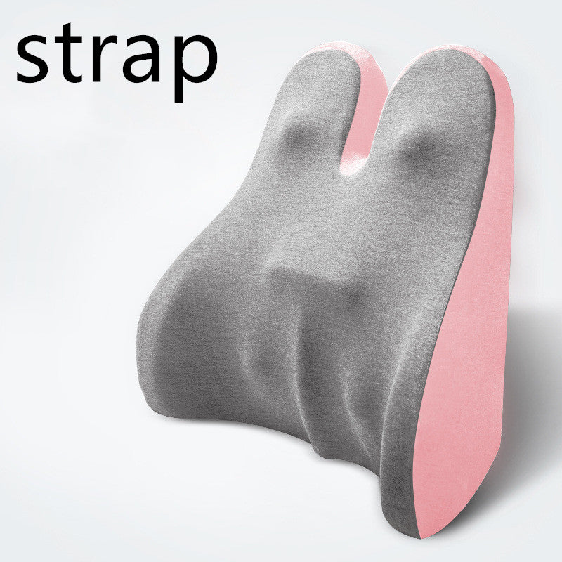 Memory Foam Lumbar Support Élania Pink grey strap-43x16x39