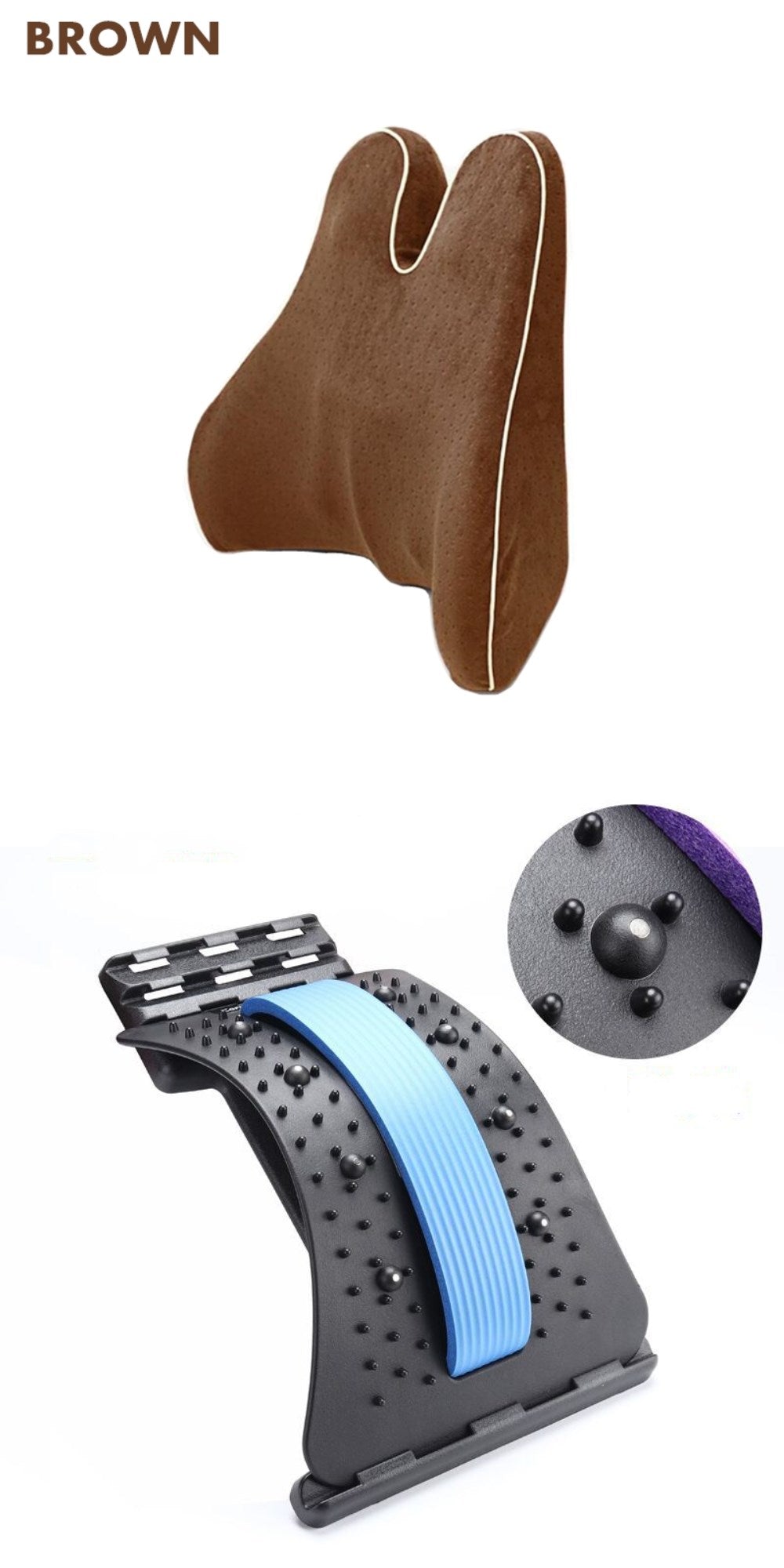 Memory Foam Lumbar Support Élania Strap Brown-SET