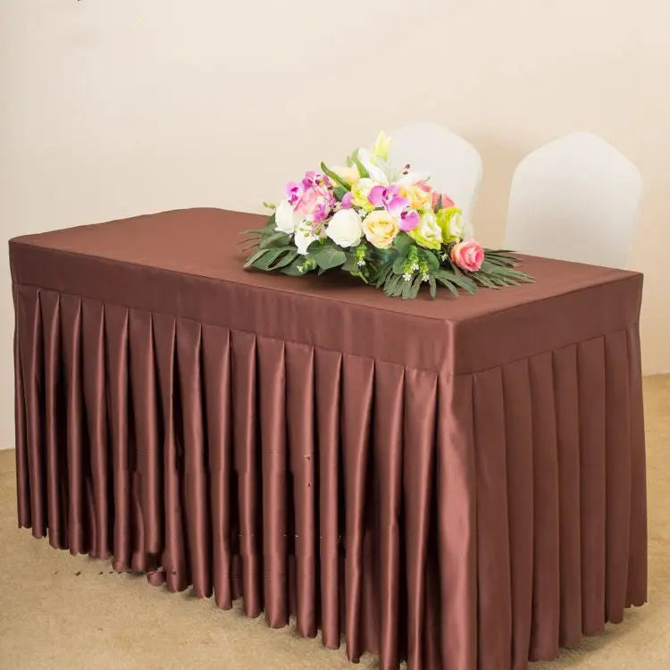 Outdoor Table Cover Satin Fitted ETOILEA Dark brown satin-180x40x75cm