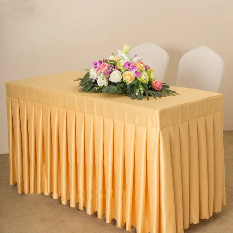 Outdoor Table Cover Satin Fitted ETOILEA Earth yellow satin-180x40x75cm