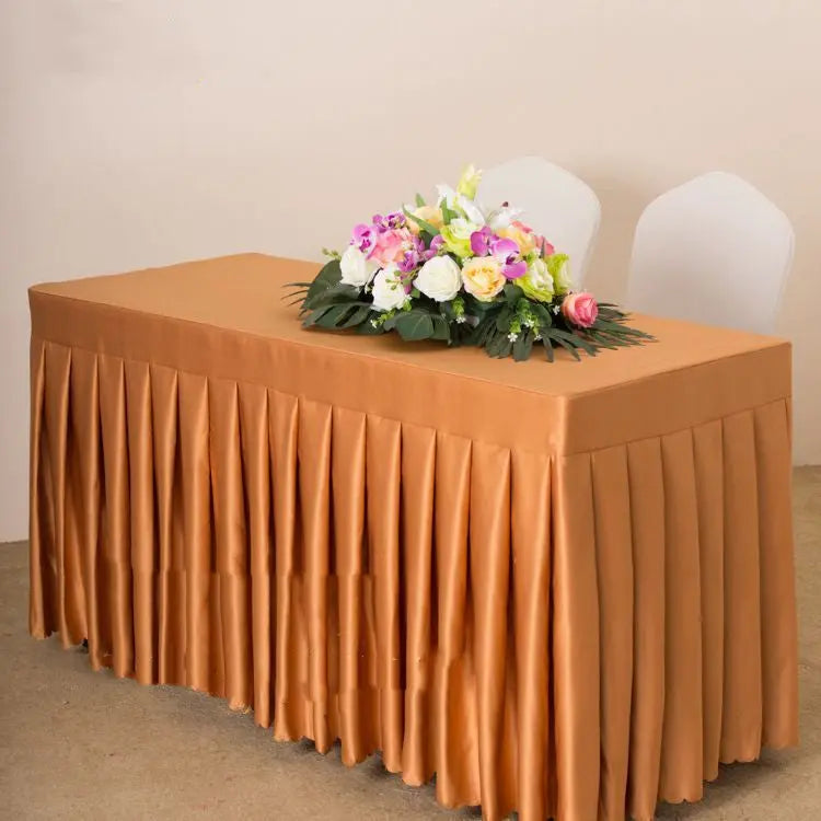 Outdoor Table Cover Satin Fitted ETOILEA Light brown satin-180x60x75cm