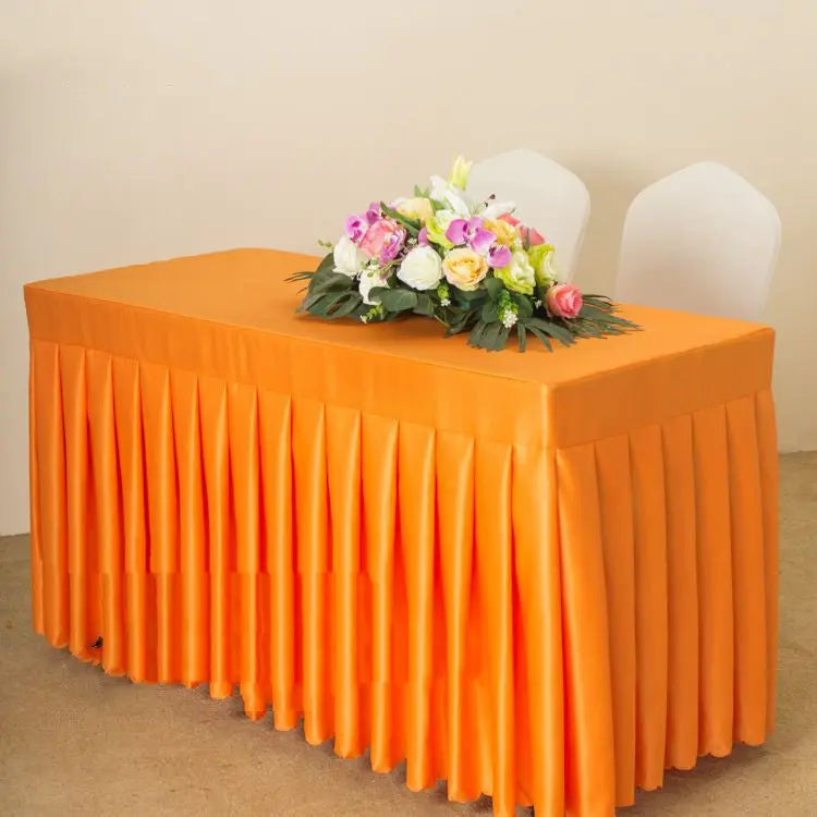 Outdoor Table Cover Satin Fitted ETOILEA Orange satin-140x40x75cm