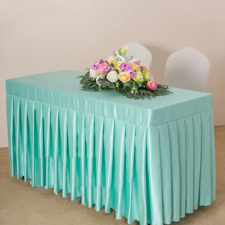 Outdoor Table Cover Satin Fitted ETOILEA Tie blue satin-140x60x75cm