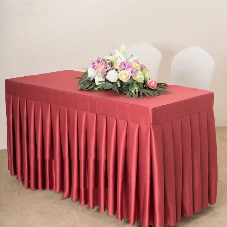 Outdoor Table Cover Satin Fitted ETOILEA Wine red satin-180x40x75cm