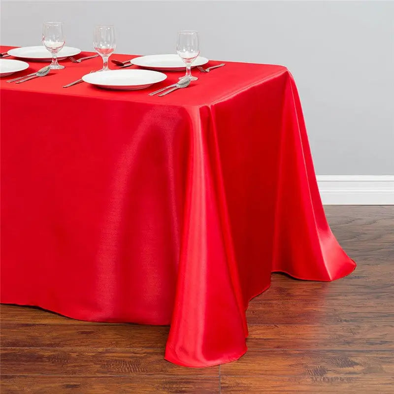 Outdoor Table Cover Satin Party LUMINAIRE Red-145x145cm