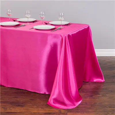 Outdoor Table Cover Satin Party LUMINAIRE Rose Red-145x250cm