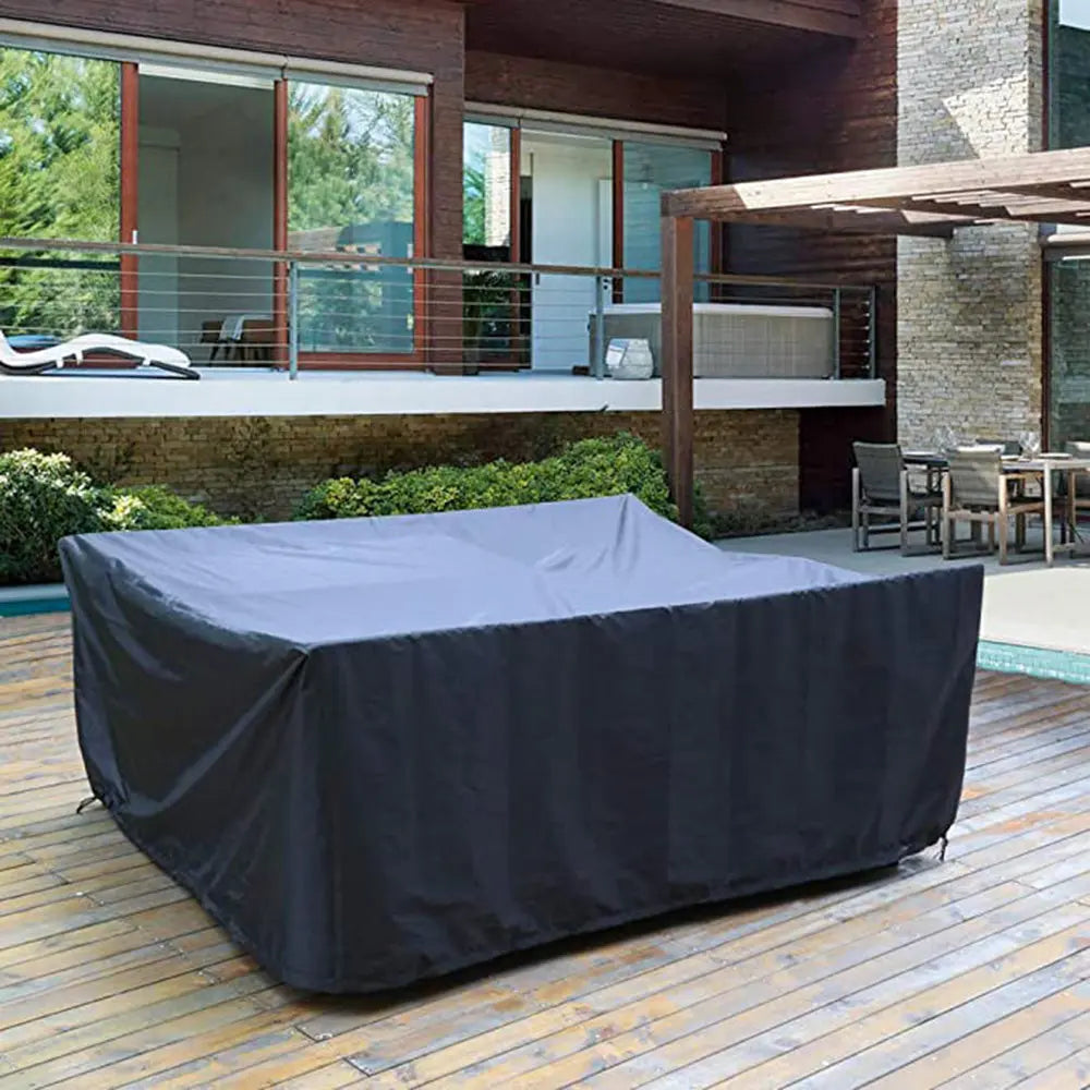 Outdoor Table Cover Waterproof Neoprene PLUIRA Black-190X125X80cm