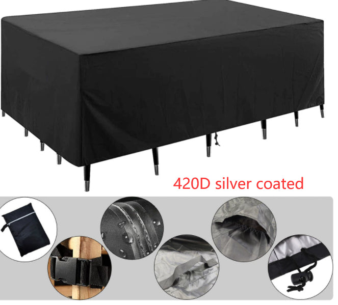 Outdoor Table Cover Waterproof Noirelle 420D Silver Coated Waterproof-152x104x71cm