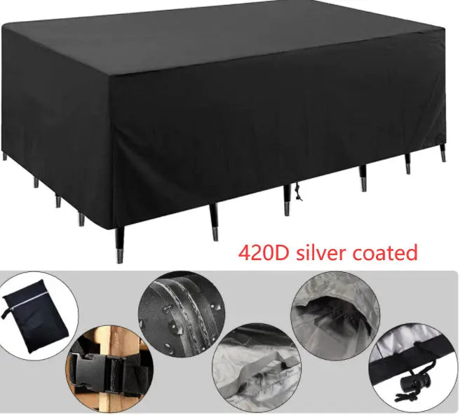 Outdoor Table Cover Waterproof Velara 420D Silver Coated Waterproof-152x104x71cm