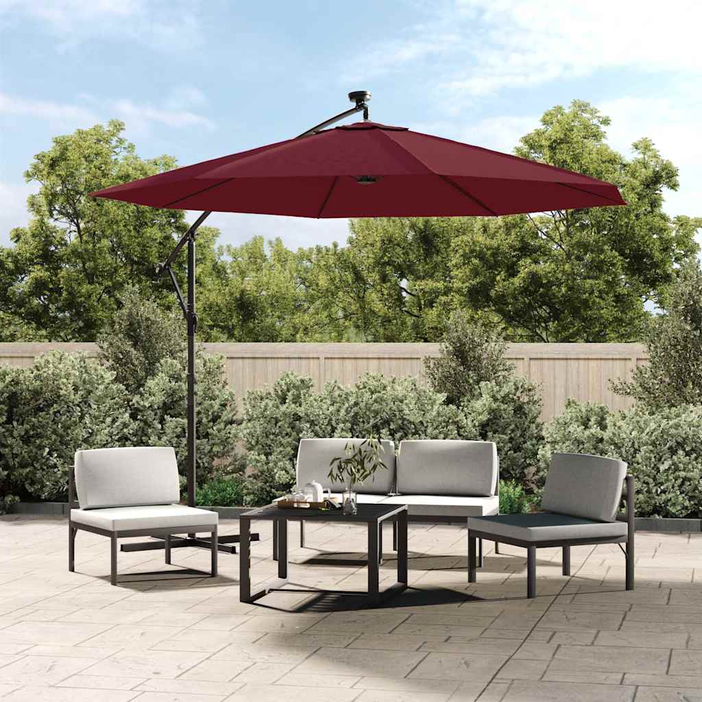 Parasol Replacement Cover UV-Resistant ELODIE Bordeaux red-350 cm