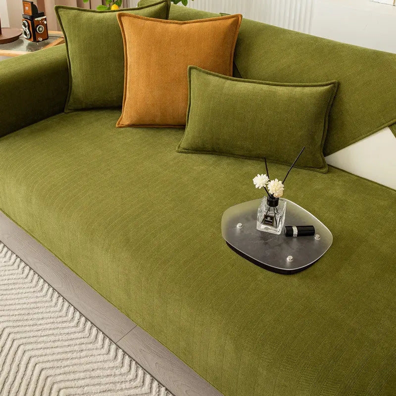 Pet Protection Cover Chenille Minimalist LUMIELA Army Green-110x240CM