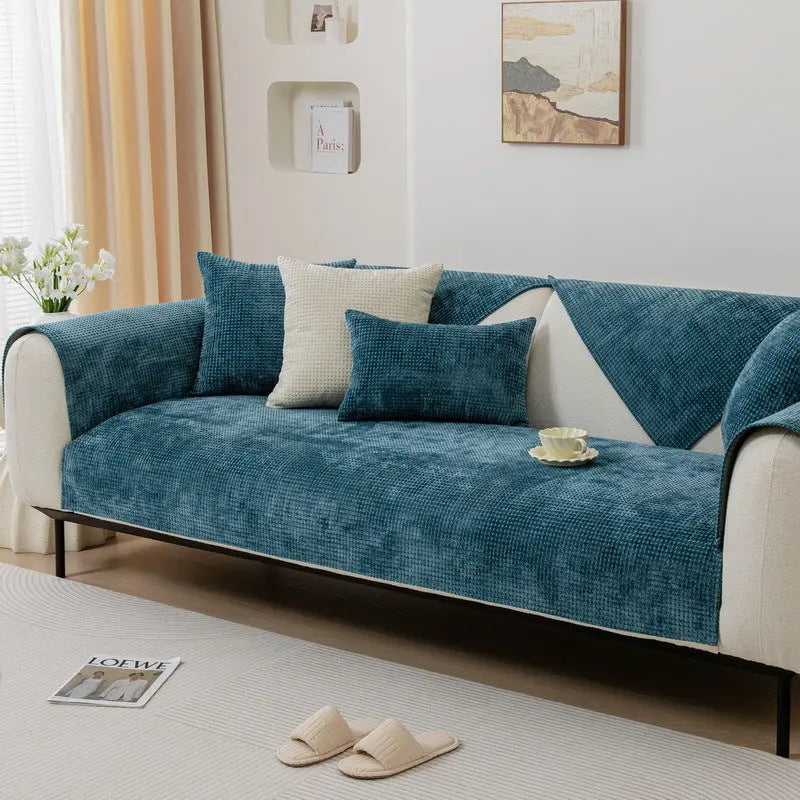 Pet Protection Cover Chenille Minimalist Virelia Blue-70x70cm