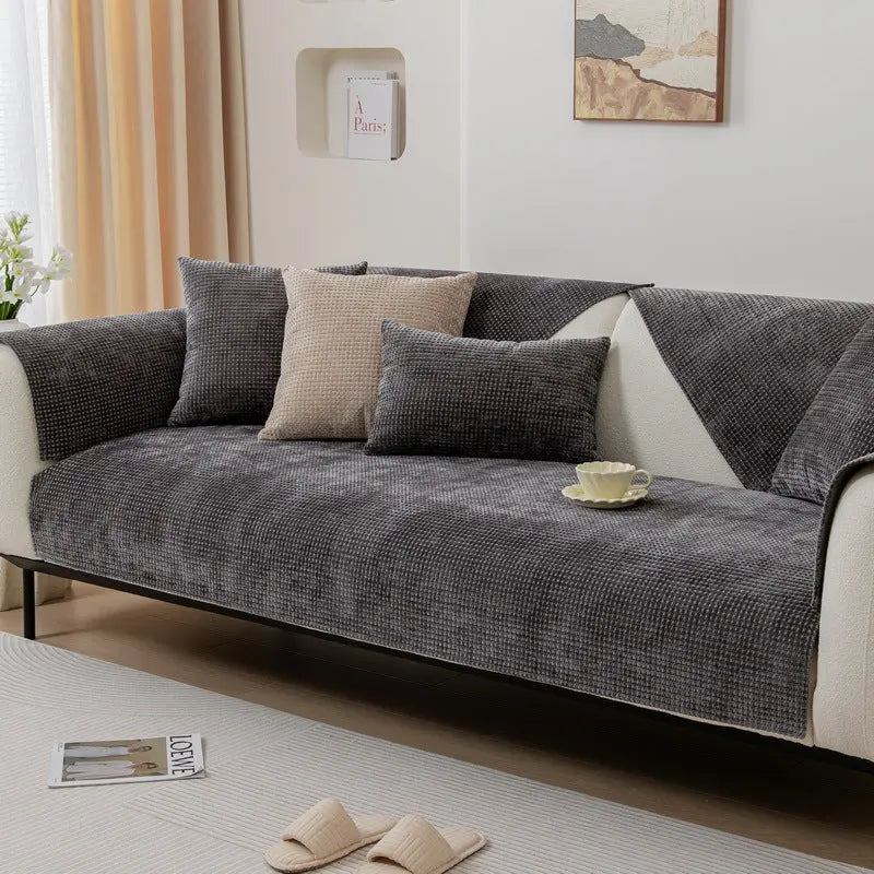 Pet Protection Cover Chenille Minimalist Virelia Dark Gray-70x150cm