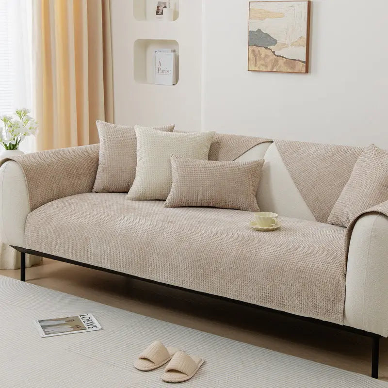 Pet Protection Cover Chenille Minimalist Virelia Khaki-90x90cm