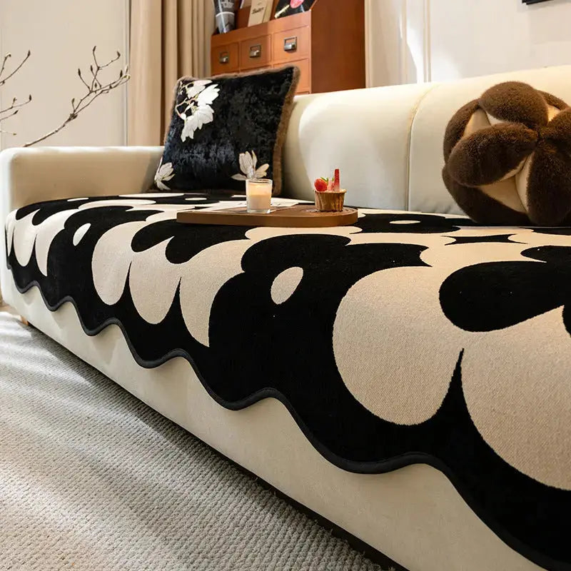Pet Protection Cover Chenille Modern LUVÉRAE Black-90X160cm