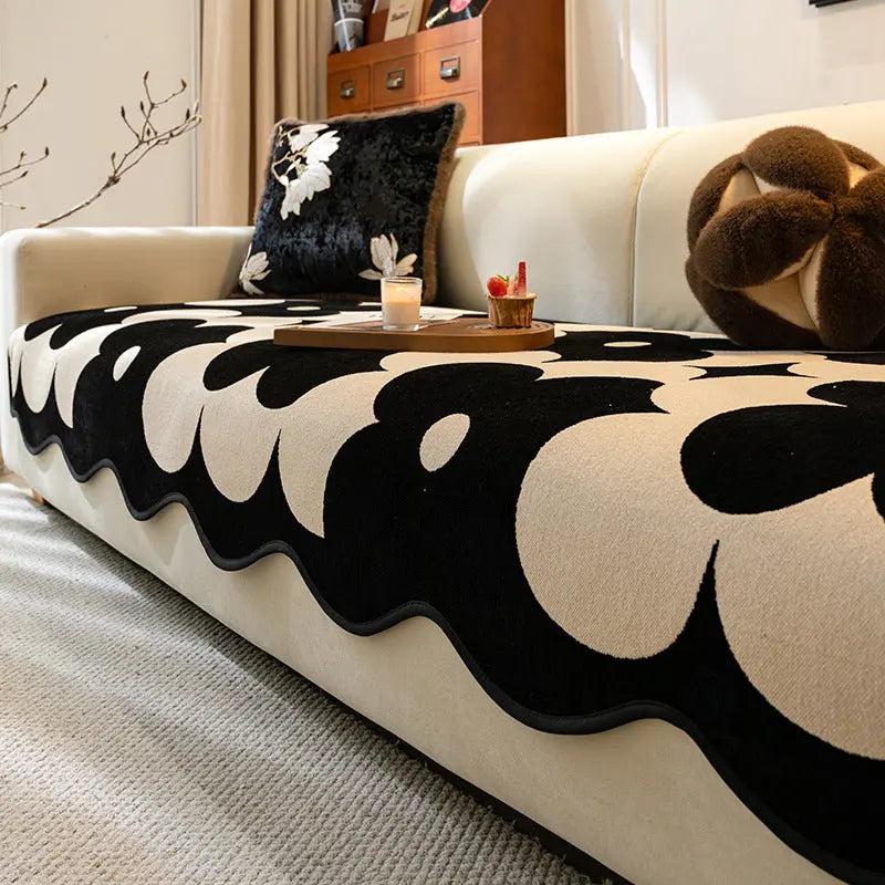 Pet Protection Cover Chenille Modern LUVÉRAE Black-90X210cm