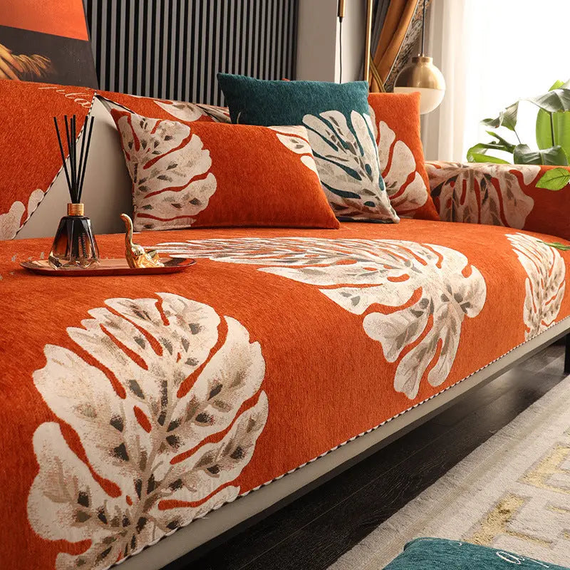 Pet Protection Cover Chenille Modern VIVANE Orange-110x210cm