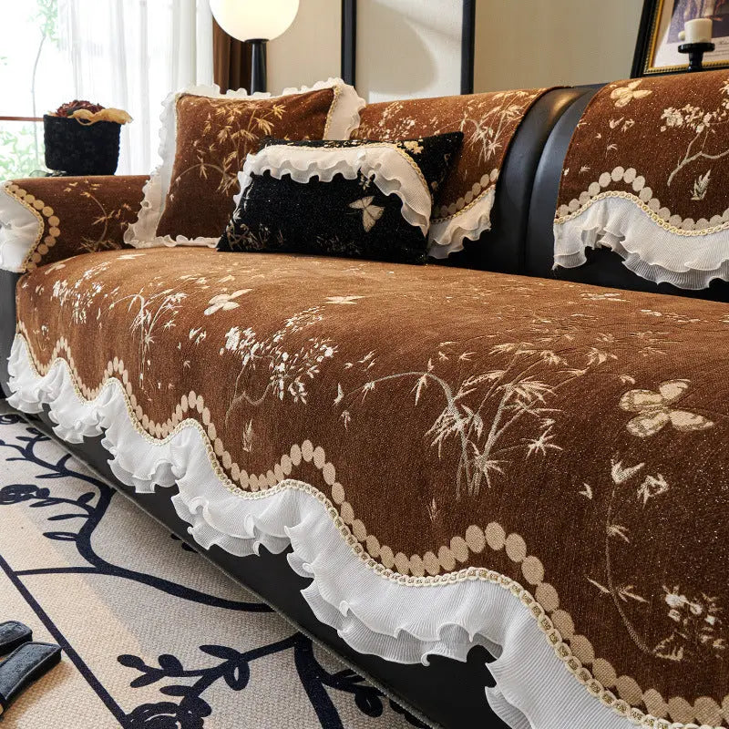 Pet Protection Cover Chenille Non-Slip BRIOCHE Coffee Color-110x210