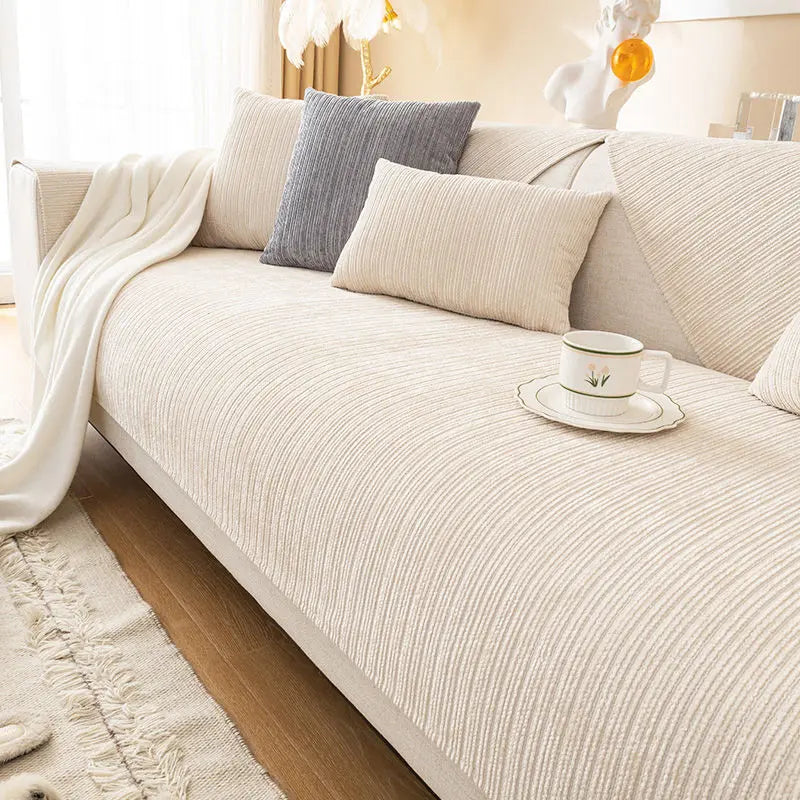 Pet Protection Cover Chenille Non-Slip LUMIERE Cloud Water Beige-90X90cm