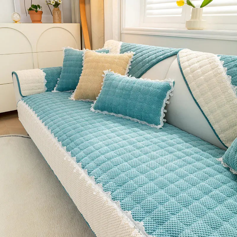 Pet Protection Cover Corduroy Cozy CALINE Aqua-110x160cm