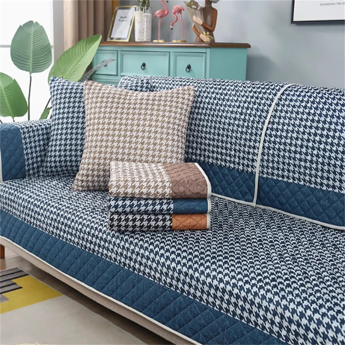 Pet Protection Cover Cotton Non-Slip CHERIE Houndstooth blue-90x120cm