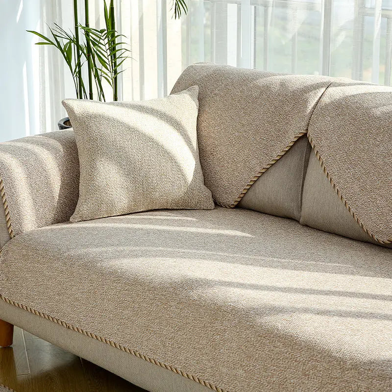 Pet Protection Cover Cotton Non-Slip LINÉAIRE Beige-70x240CM