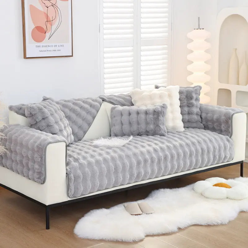Pet Protection Cover Flannel Cozy LUMIERA Grey-45x45cm pillowcase