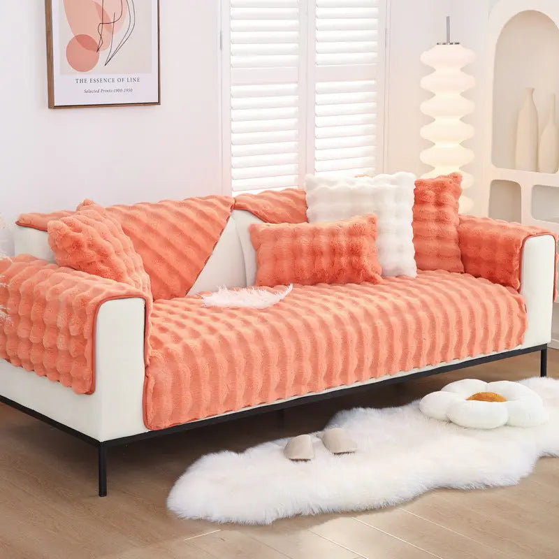 Pet Protection Cover Flannel Cozy LUMIERA Orange Red-45x45cm pillowcase